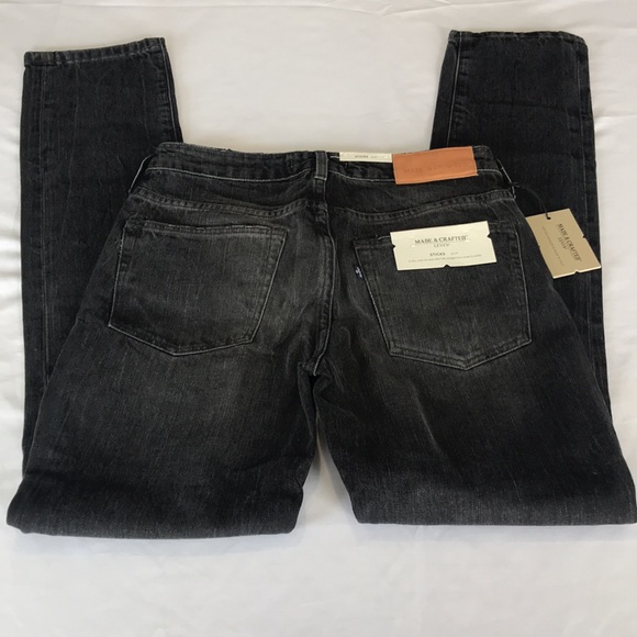 Levi’s Made & Crafted Sticks Slim Jeans in “Tar” Size 24x32 ITALY MADE NWT - Picture 8 of 12